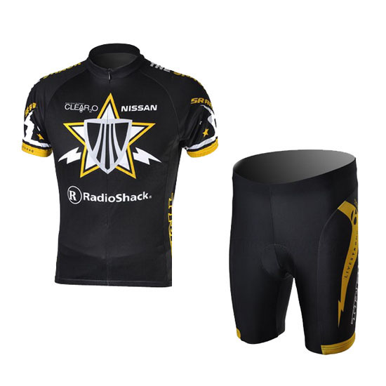 2010 Maillot Radioshack Tirantes Mangas Cortas Negro